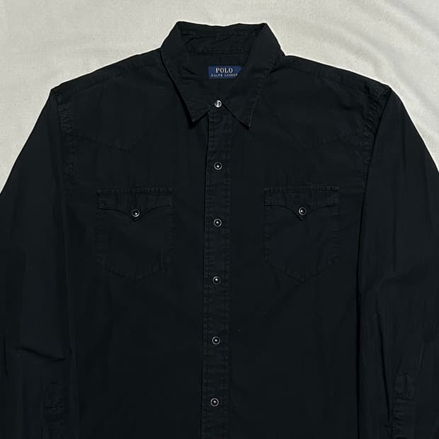 XL 폴로랄프로렌 더블포켓 블랙 웨스턴 셔츠