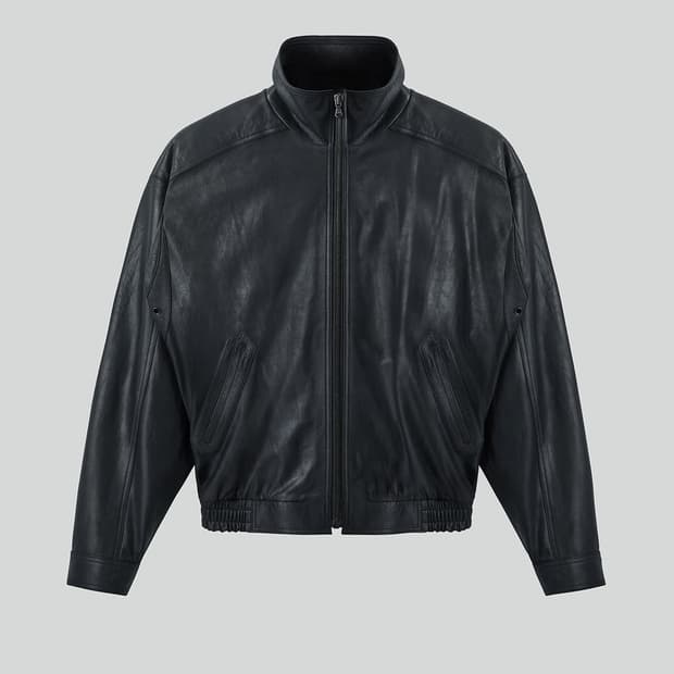 25ss 렉토 빈티지 크랙 이펙트 레더자켓 블랙