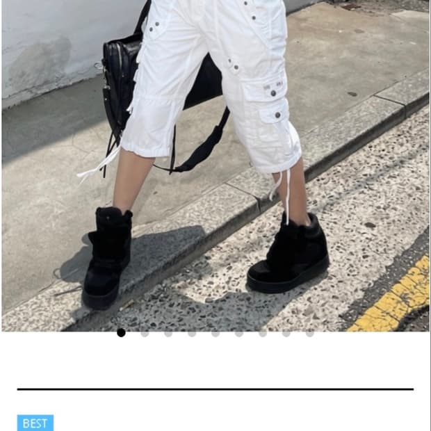 쉬죵 빈티지 카고 카프리 버뮤다 팬츠 S