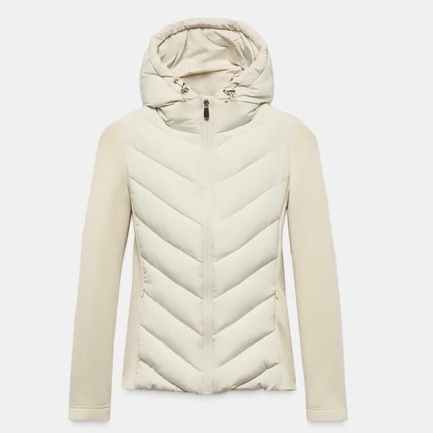 택있음) 자라 화이트 후드 경량패딩