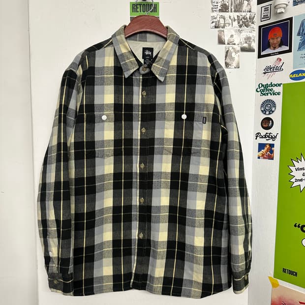 스투시 패디드 플레이드 셔츠