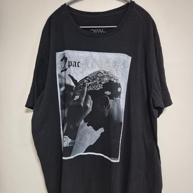 빈티지 투팍 그래픽 오버핏 반팔 티셔츠 2XL