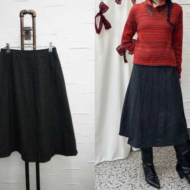 charcoal a-line skirt