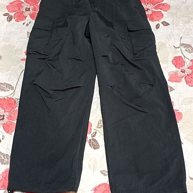 코드그라피 얇은나일론 와이드카고팬츠 XL 기장109