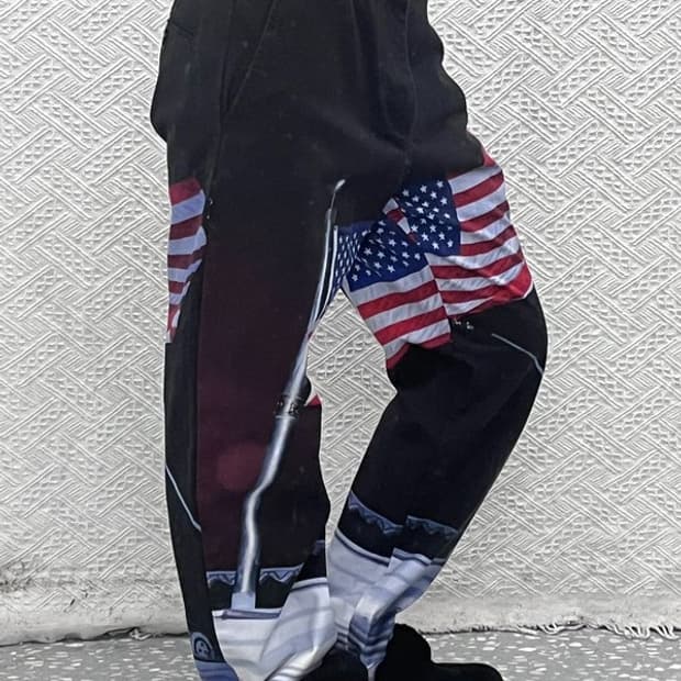 디스이즈네버댓 올드스쿨 키치 펑크 성조기 워크팬츠 M C10005