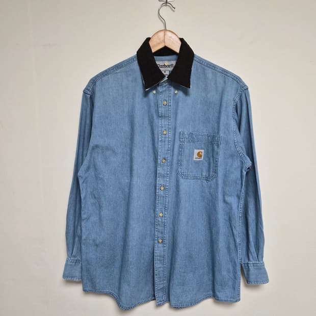 칼하트Carhartt 카라 배색 데님 셔츠 M - S223