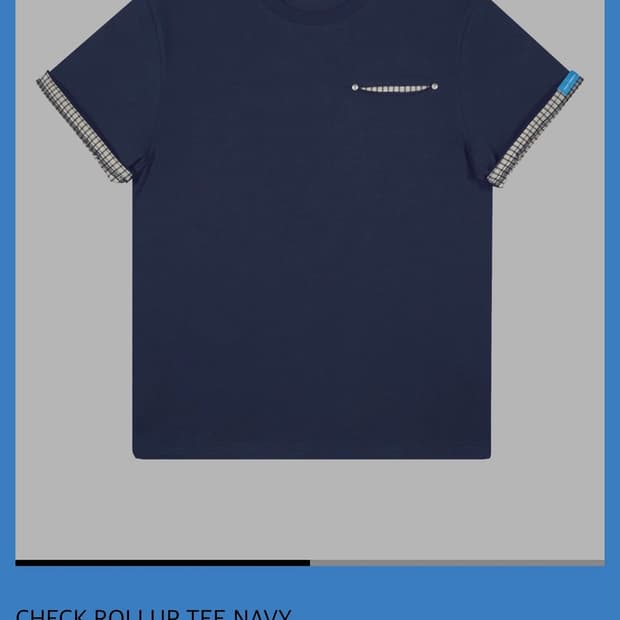Huey Check Rollup Tee navy 00