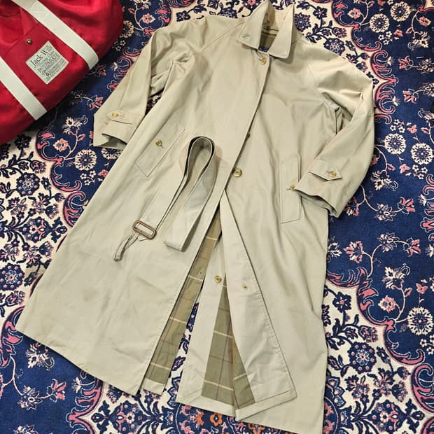  버버리(Burberry) 빈티지 오리지널 라글란 벨티드 트렌치코트