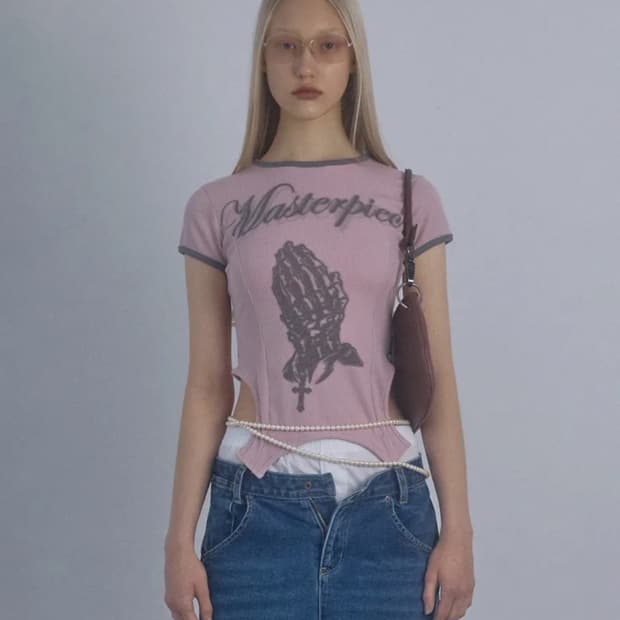 새상품 스컬프터 코르셋 라인 티 Corset Line Tee