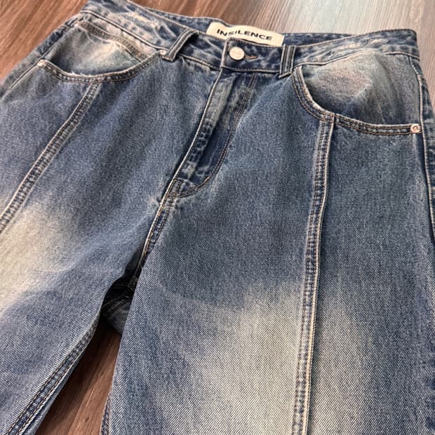 Insilence semi flare fit pant mid blue s