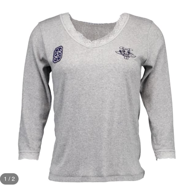 SHALOM DON'T KNOW LACE TOP (GRAY)