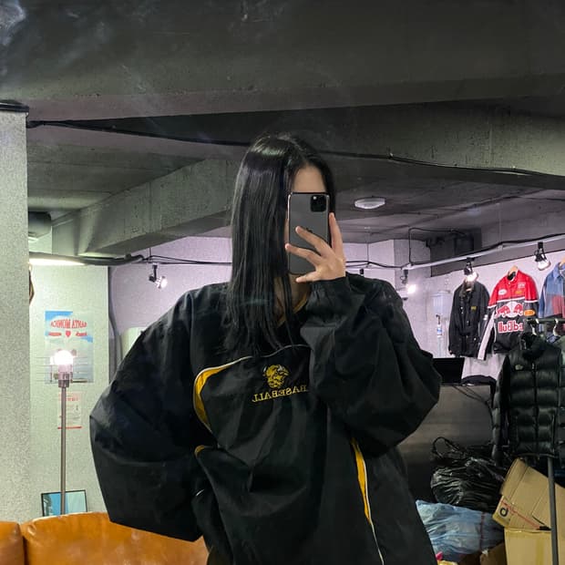 빈티지 베이스볼 배색 웜업 B3421