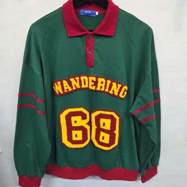 빈티지 럭비 카라 긴팔 L 오버핏 