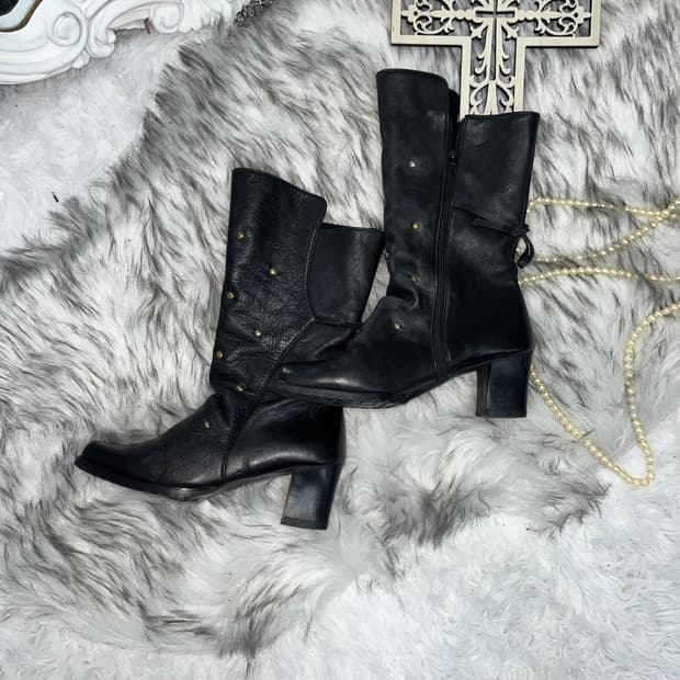 빈티지 스터드 레더 부츠