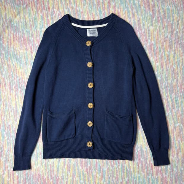 네이비 단추 가디건