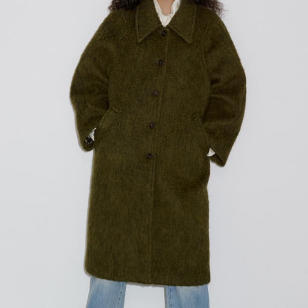 오버듀플레어 롱코트 HAIRY BALMACAAN COAT OLIVE