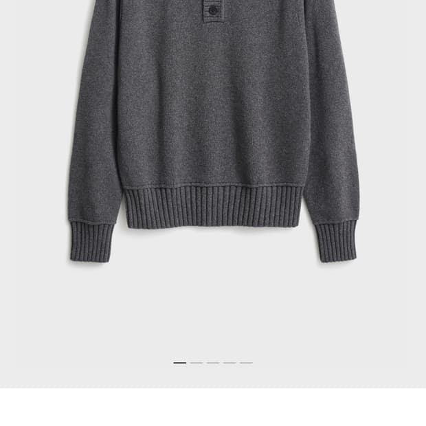 포터리 울 코튼 폴로 니트 차콜 3사이즈