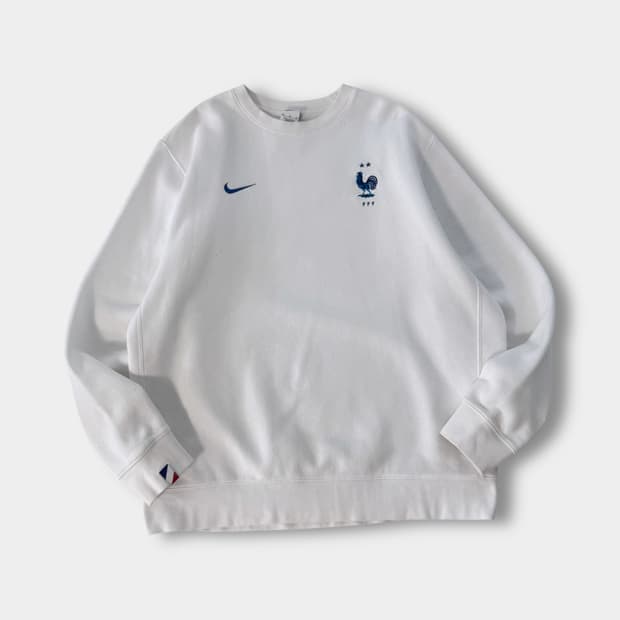 아디다스 오버사이즈 프랑스 국대 화이트 스웻 맨투맨