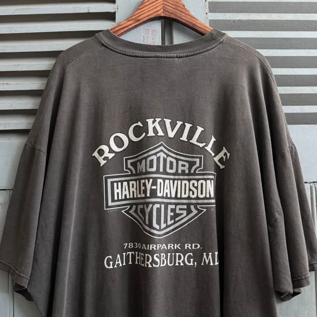 [4XL]90's 할리데이비슨 Made in USA 빈티지 페이딩 티셔츠