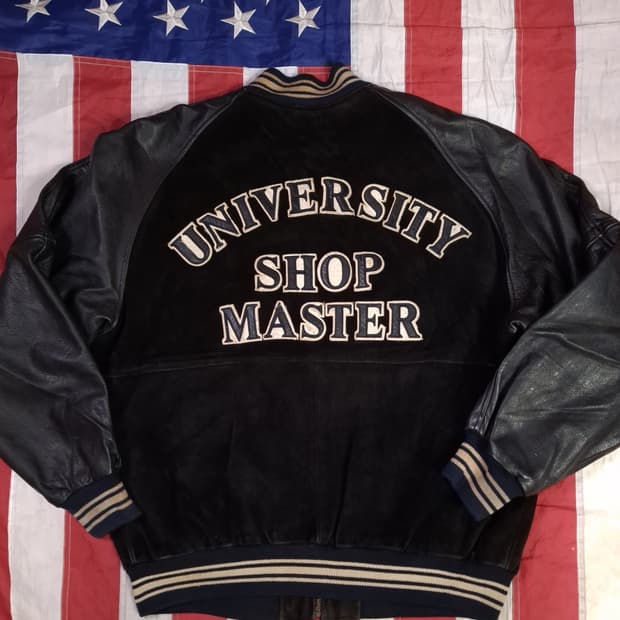 오리지날 80's 일본판 유니버스티샵마스터 리얼레더 바시티자켓
