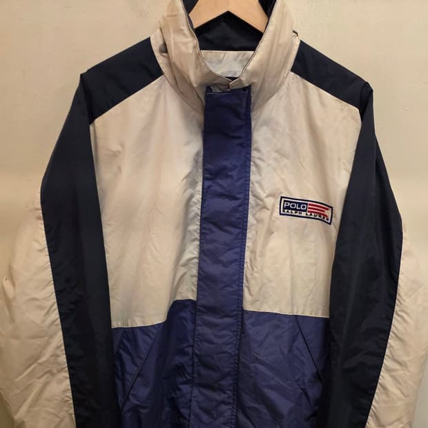 (XL)00's 폴로 컬러블록 나일론 윈드브레이커