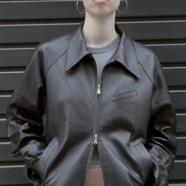 머듈 A8 레더 블루종