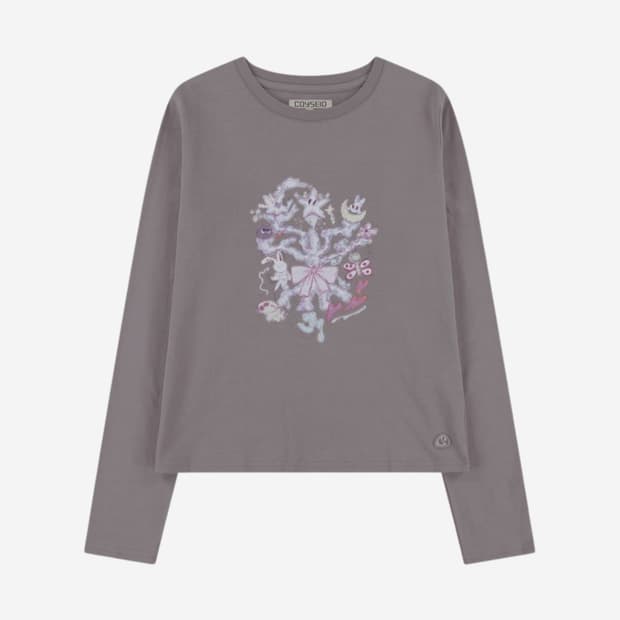 코이세이오 코랄 롱슬리브 티셔츠 퍼플 그레이 SIZE 1
