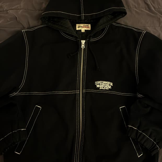 스투시 워크자켓 콘트라스트 스티치 블랙 M사이즈