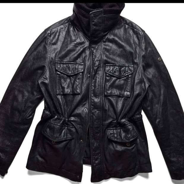 캘빈클라인 소가죽 하이넥 레더 가죽 카코트 (유스,머듈)