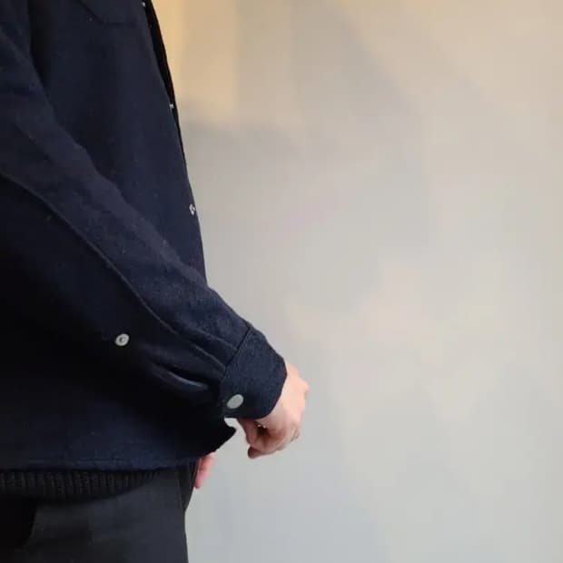 레드 버튼 재팬 네이비 은장 버튼 셔츠 재킷
