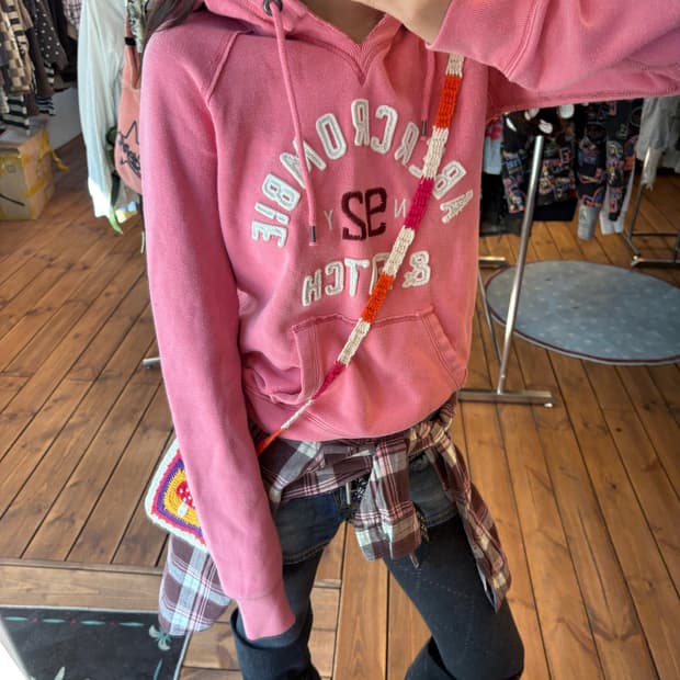 아베크롬비 핑크 후드티