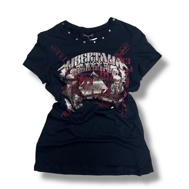 ‘LIBERTALIA’ glitter printed stud top 