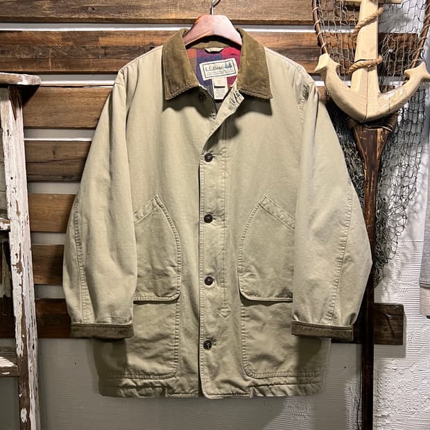 [XL]엘엘빈 USA 체크라이닝 아이보리 헌팅 자켓