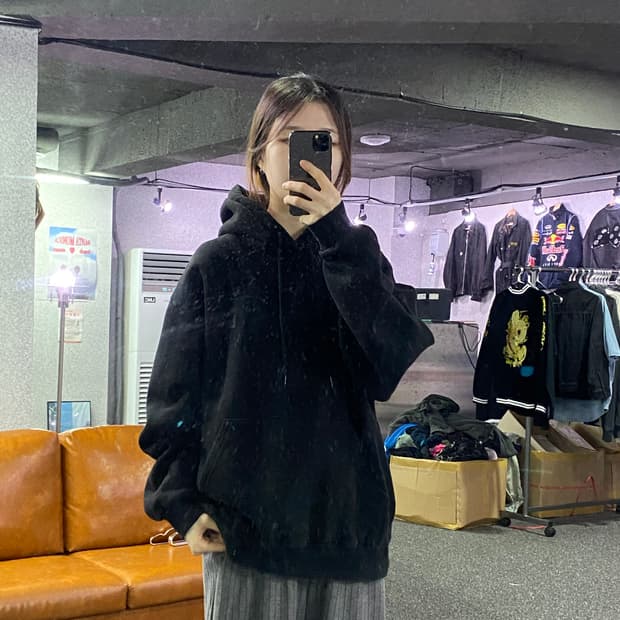 브라운브레스 빅로고 블랙 후드티 B2269