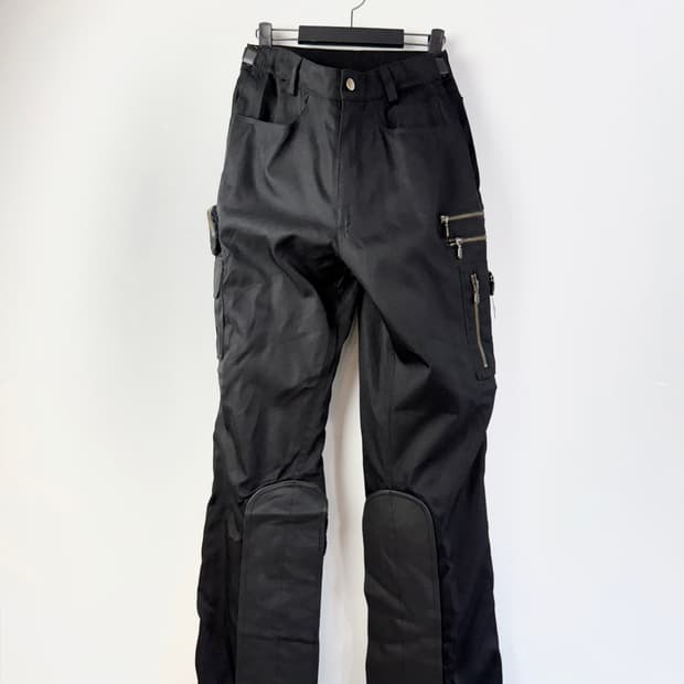 ROUGH&ROAD 레더 믹스드 모터사이클 팬츠