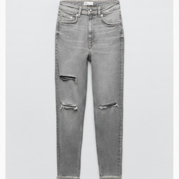 자라 TRF 디스트로이드 스키니 진 데님 청바지