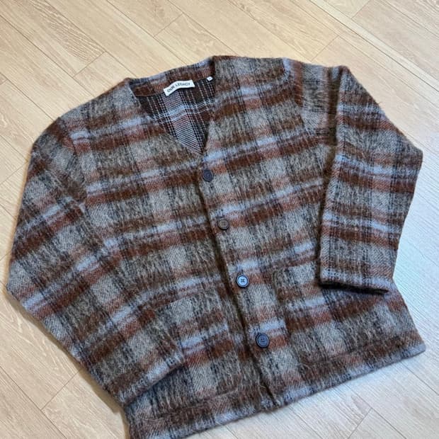 [46] 아워레가시 모헤어 가디건 어멘트 체크