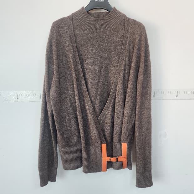 H 벨트 브라운 니트 가디건&바지 set