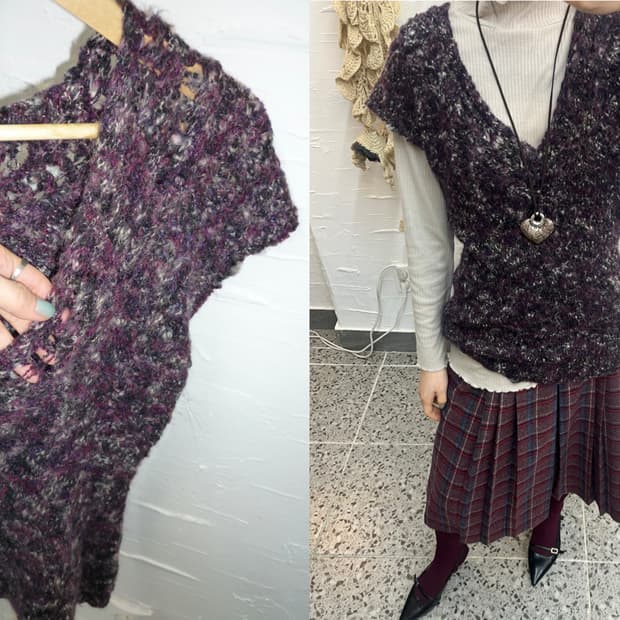 Deep violet knit vest