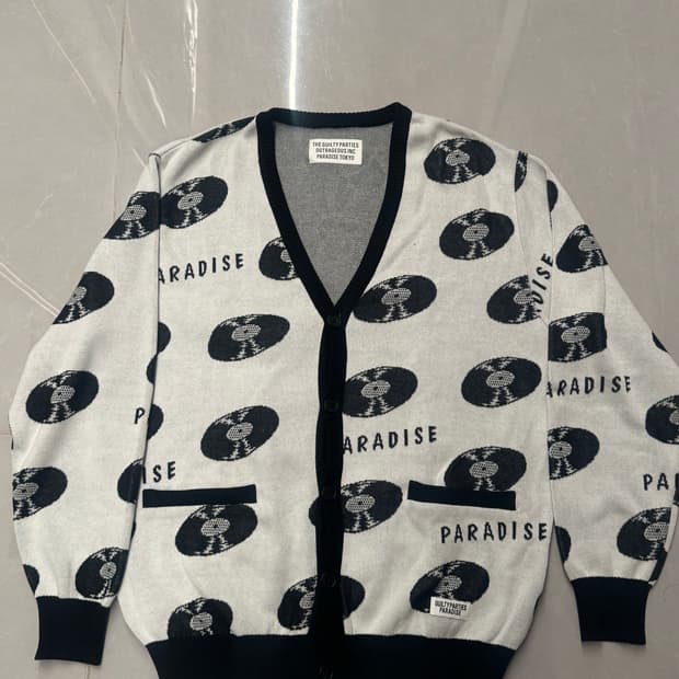 와코마리아 24ss 레코드 가디건 m 새상품 