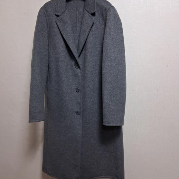 일본빈티지 유니클로 진회색 중간진회색 그레이핸드메이드코트 여성 66적당 