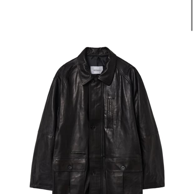 해칭룸 레더 파카 램 스킨 블랙 s