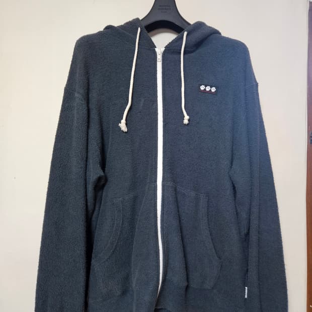 Terry Full Zip Hoodie Charcoal
