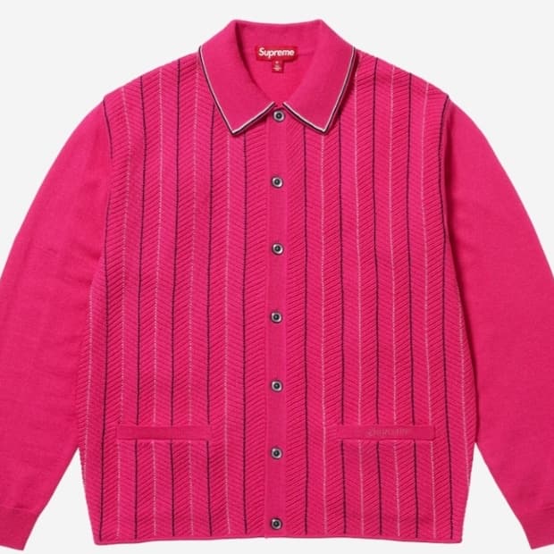 Supreme Herringbone Cardigan Black - 25S