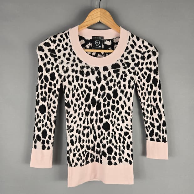 [무료배송]알렉산더맥퀸 XS 핑크 레오파드 8부 소매 니트