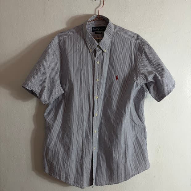 폴로 스트라이프 시어서커 반팔 셔츠(XL)