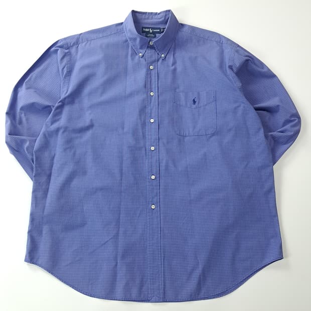 CK225 2XL 폴로 90s 블루 핀체크 셔츠 남방