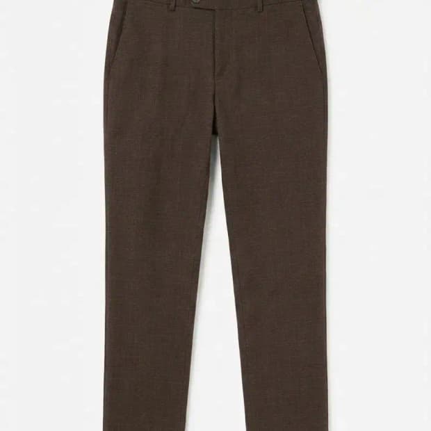 Massimo Dutti 슬림핏 브라운 체크 팬츠 32