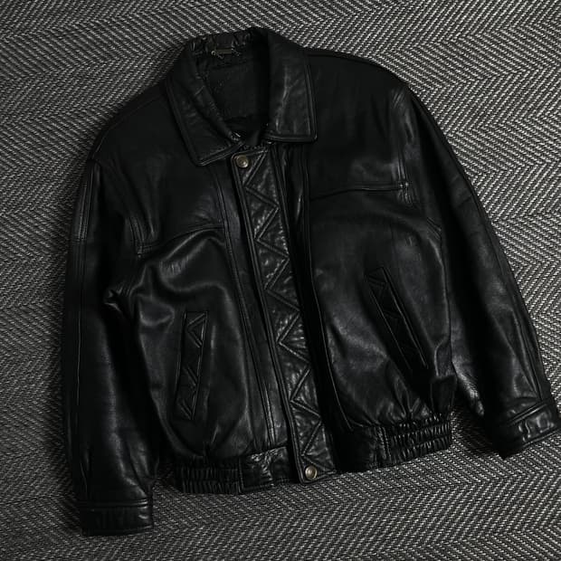 아카이브 빈티지 양가죽 레더 봄버 자켓 y 3183