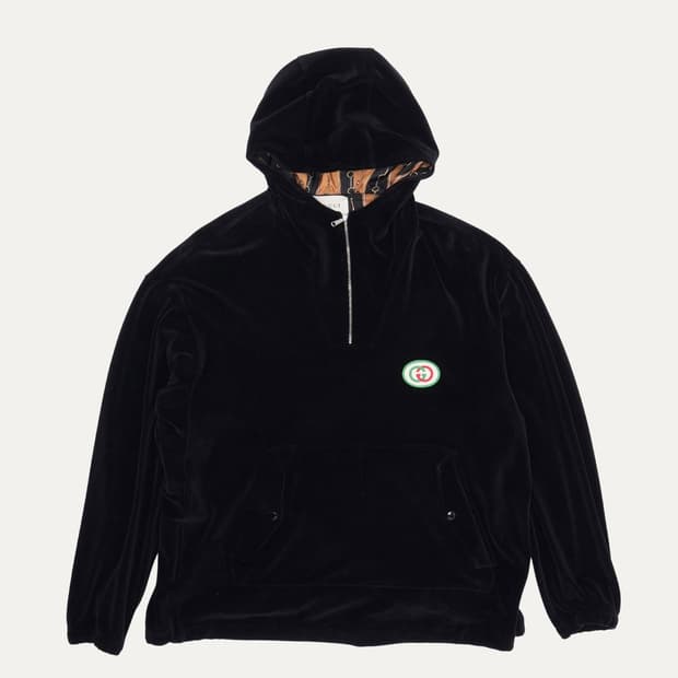 GUCCI VELVET HALF HOODIE